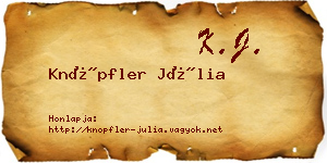 Knöpfler Júlia névjegykártya